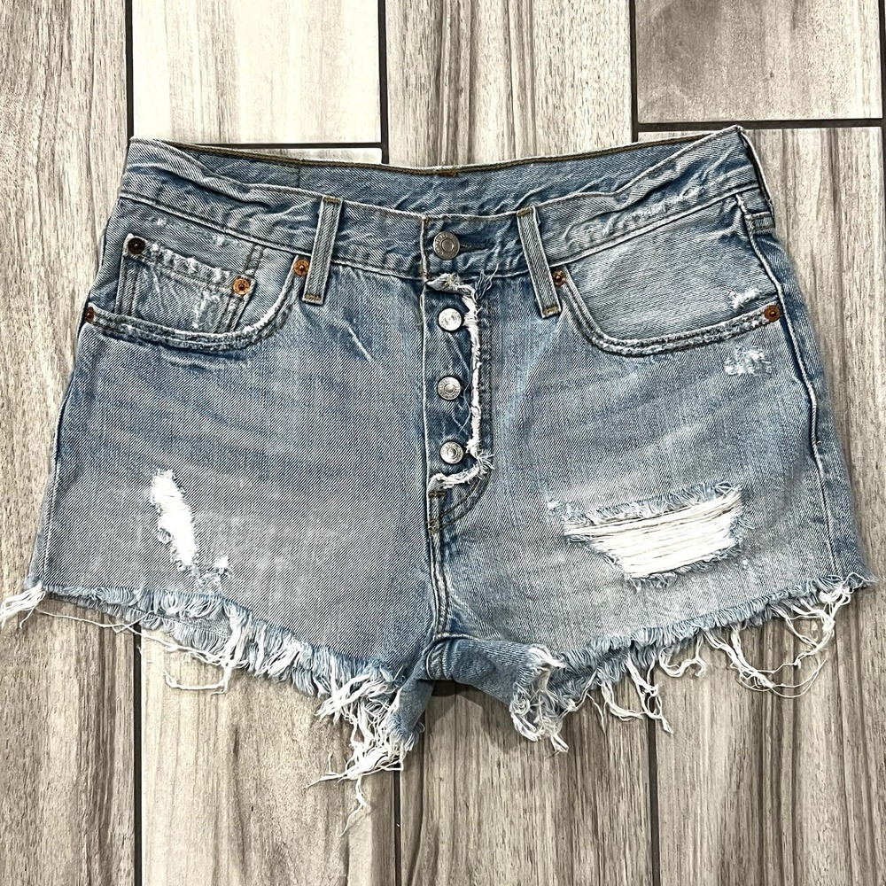 LEVI'S 501 Original Shorts Women's Sz W27 Premium Distressed